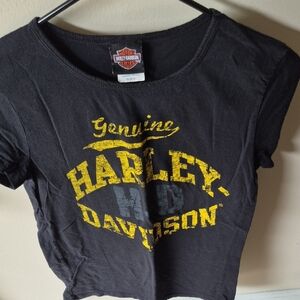 Harley-Davidson Black Tee with Yellow Graphics